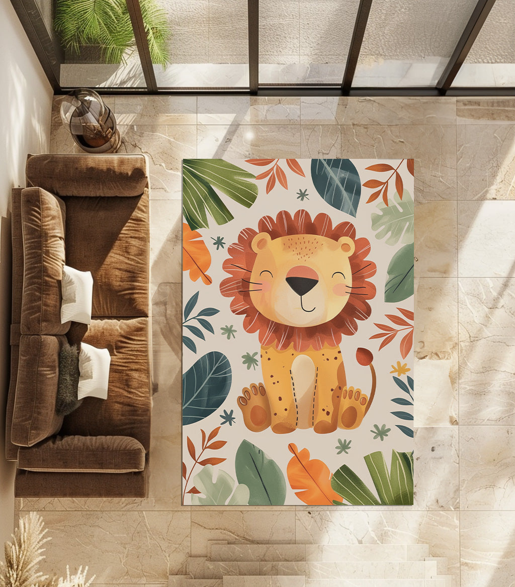 Lion And Leaf Non-Slip Rug