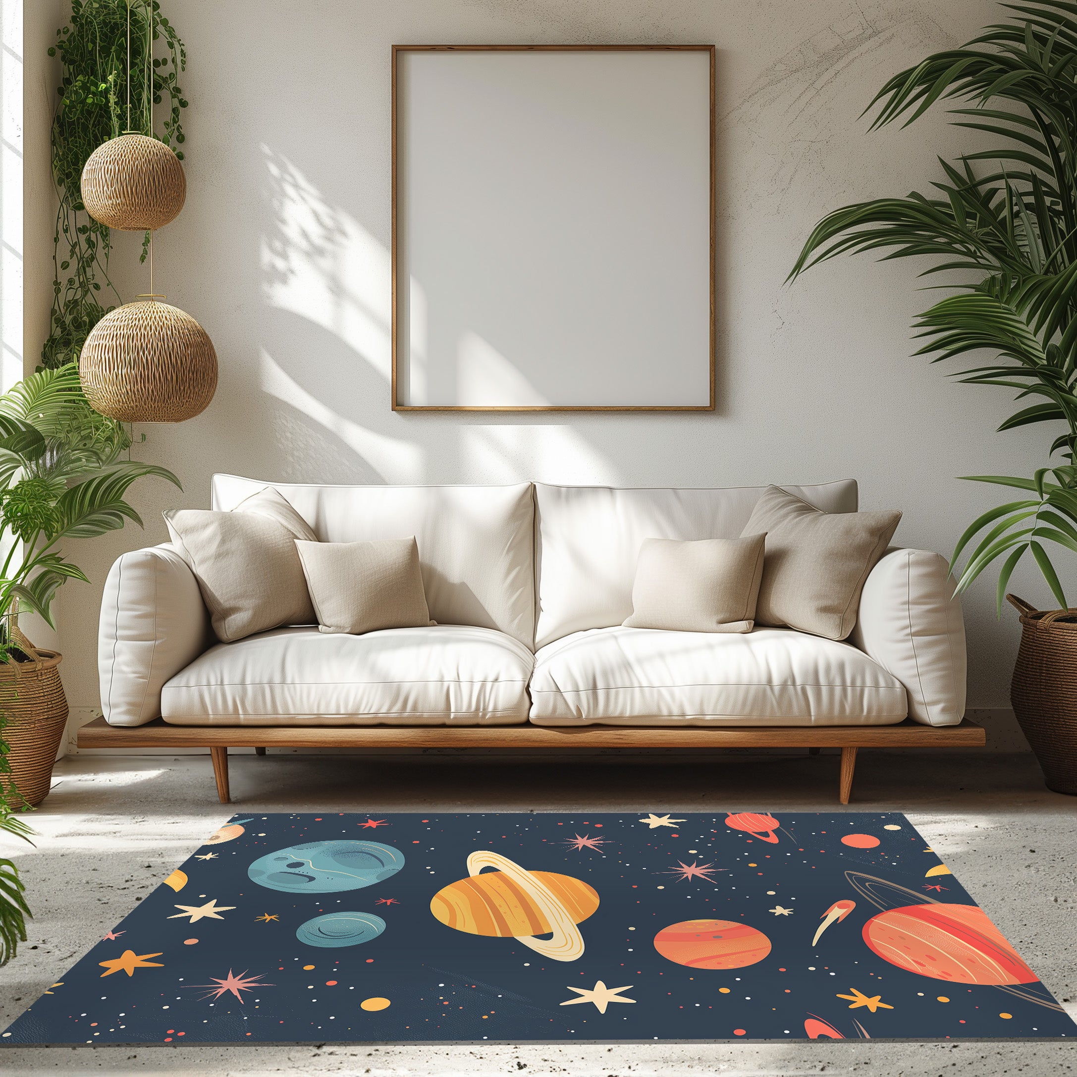 Galaxy Comets Stars And Moon Non-Slip Rug