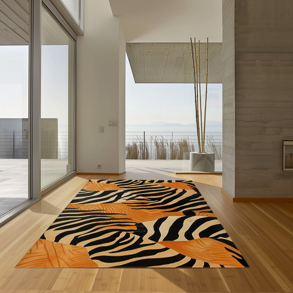 Zebra Designed Non-Slip Rug