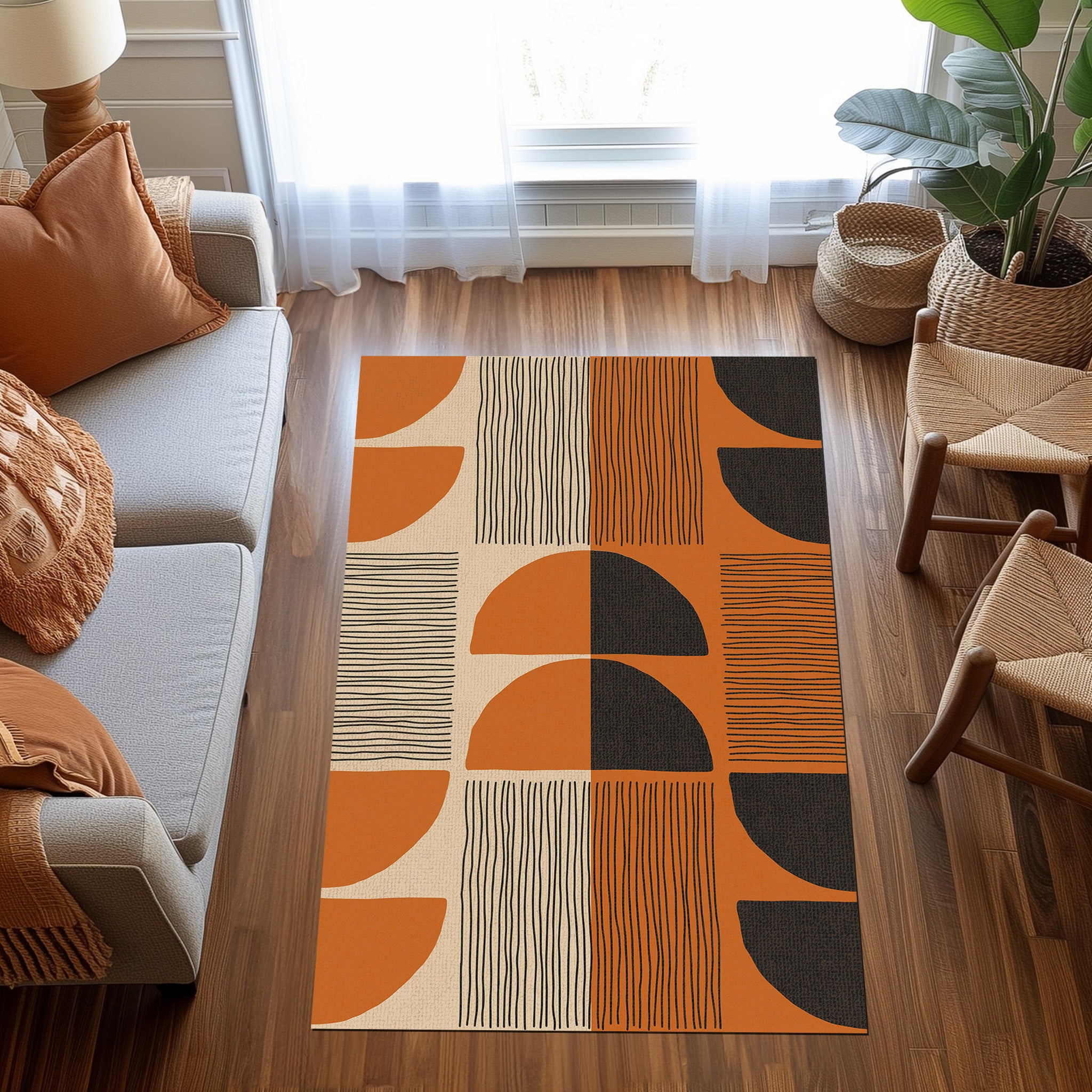 Abstract Non-Slip Rug