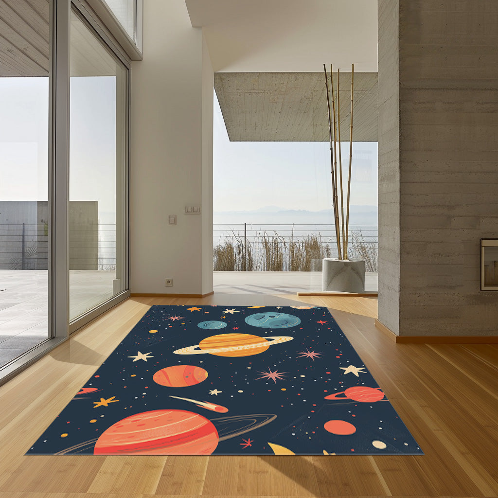 Galaxy Comets Stars And Moon Non-Slip Rug