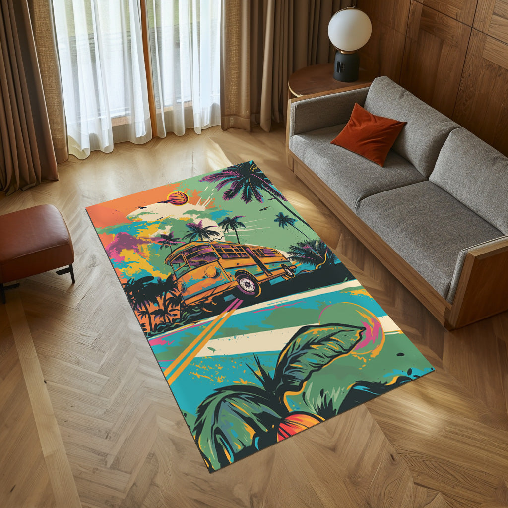 Colorful Bus Non-Slip Rug