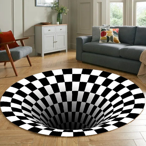 Just Rugging Rounded Rug Classic Retro Arcade Game Round RugNon-Slip Rug Washable Mat Child Stain Resistant Living Room Kitchen Carpet