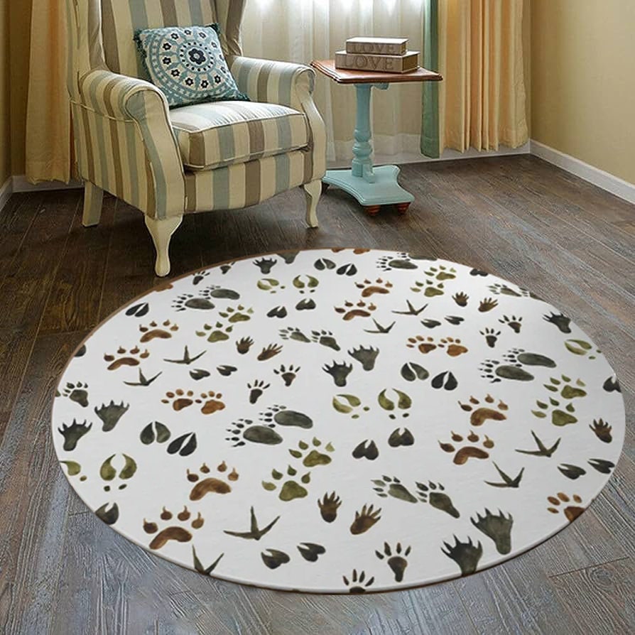 Just Rugging Rounded Rug Fuck Em Round CarpetNon-Slip Rug Washable Mat Child Stain Resistant Living Room Kitchen Carpet