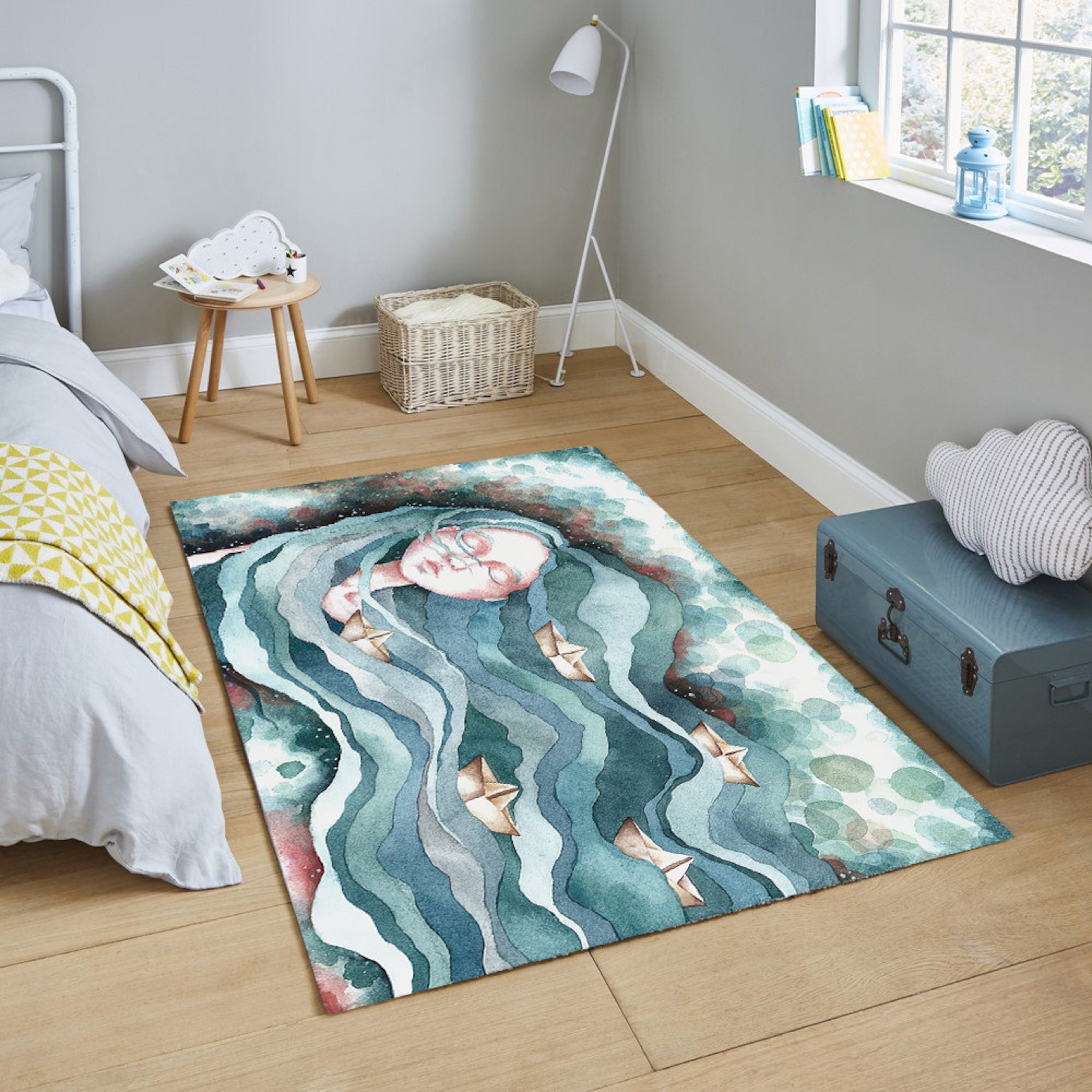 Blue Phosphor Non-Slip Rug