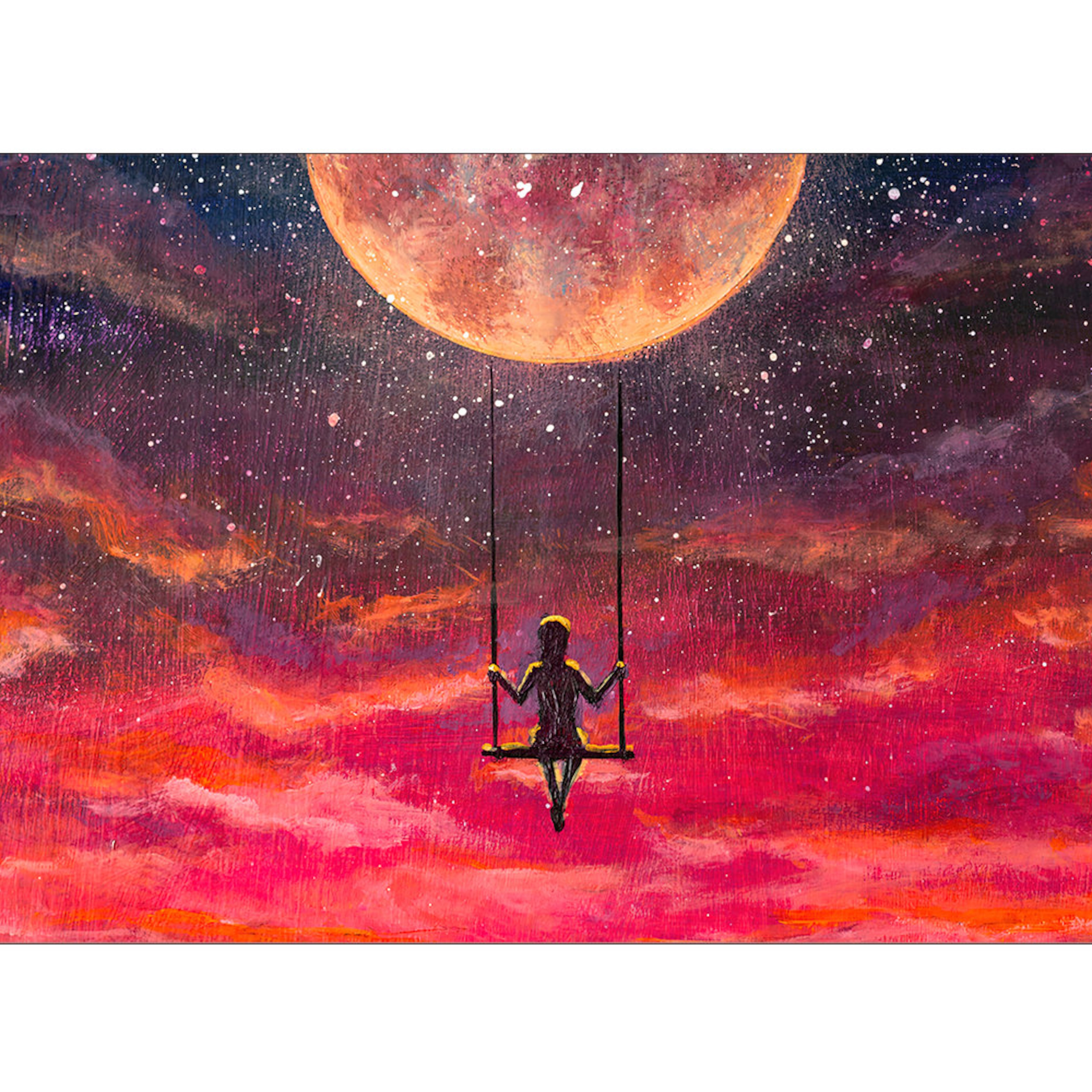Pink Starry Night Non-Slip Rug