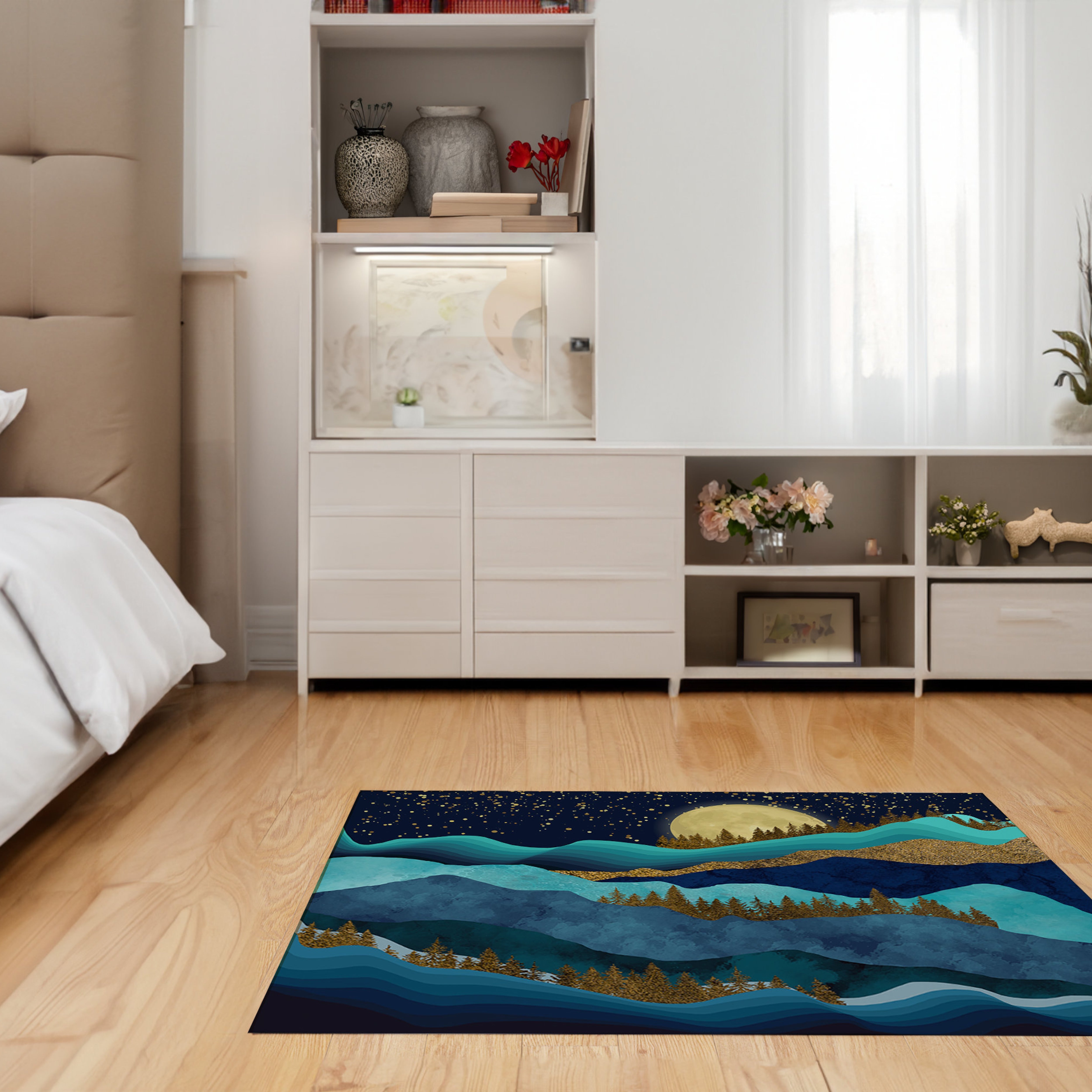 Blue Night Sky Non-Slip Rug