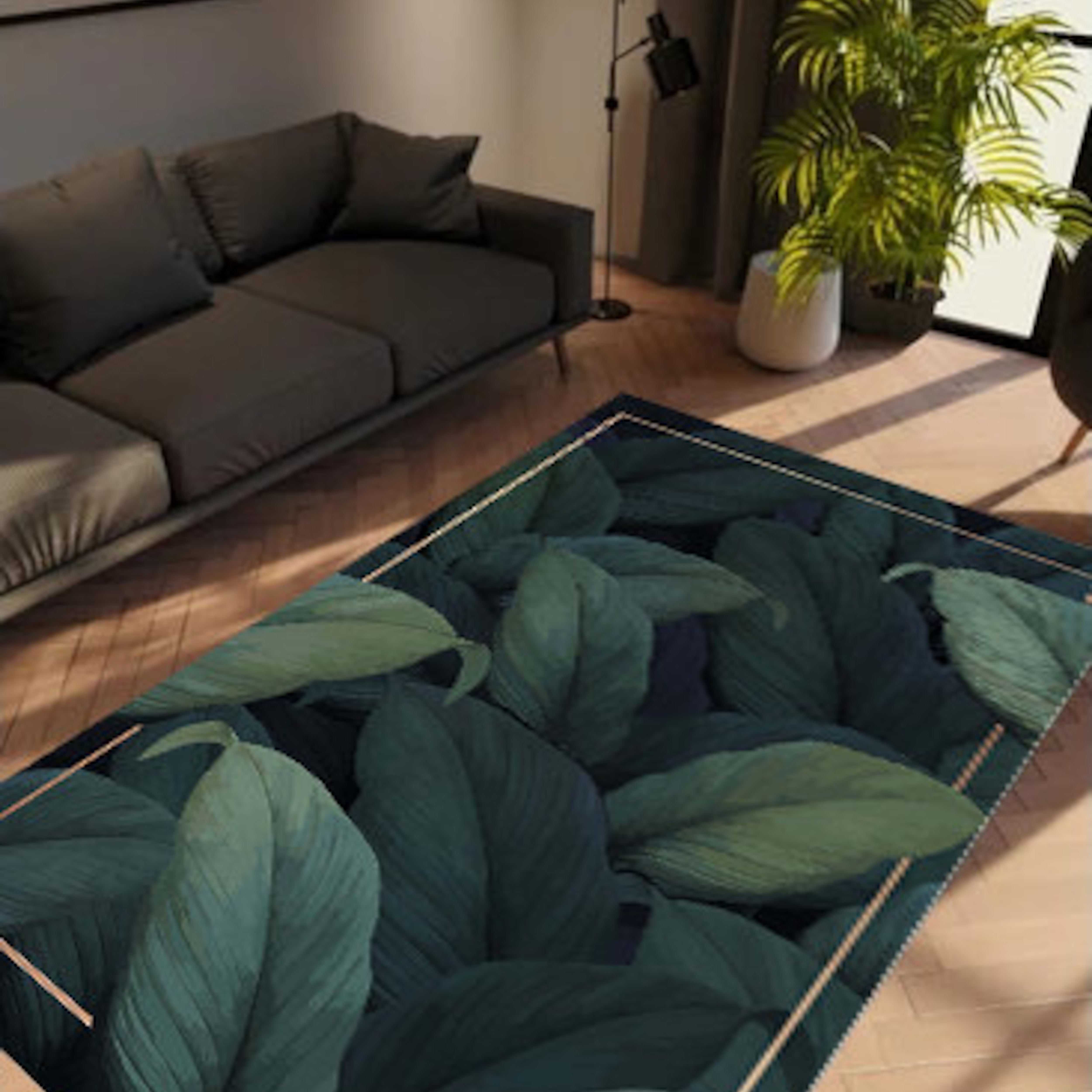 Leaf Design Non-Slip Rug
