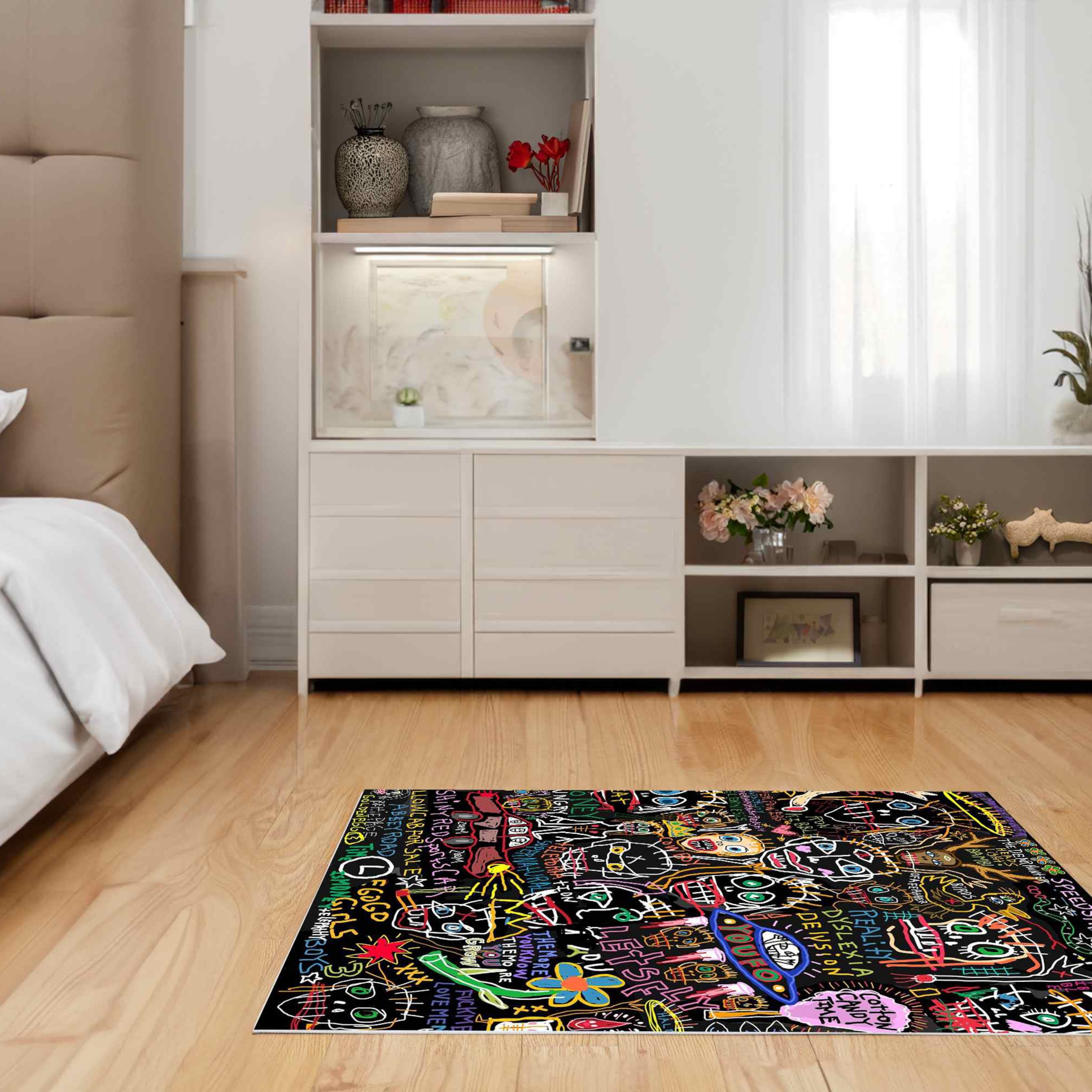Keith Haring Dancing Prin Non-Slip Rug