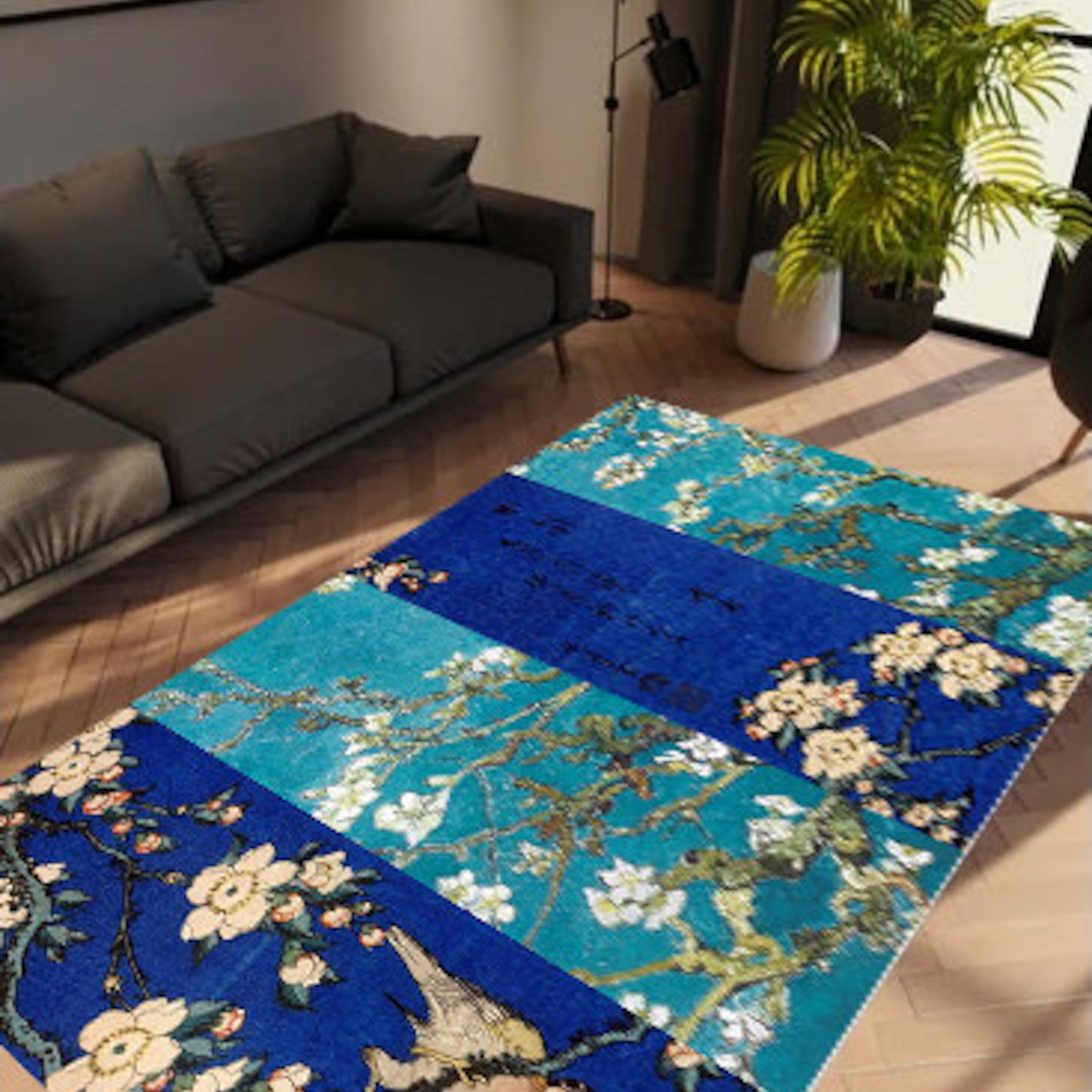 Blue Pop Art Non-Slip Rug