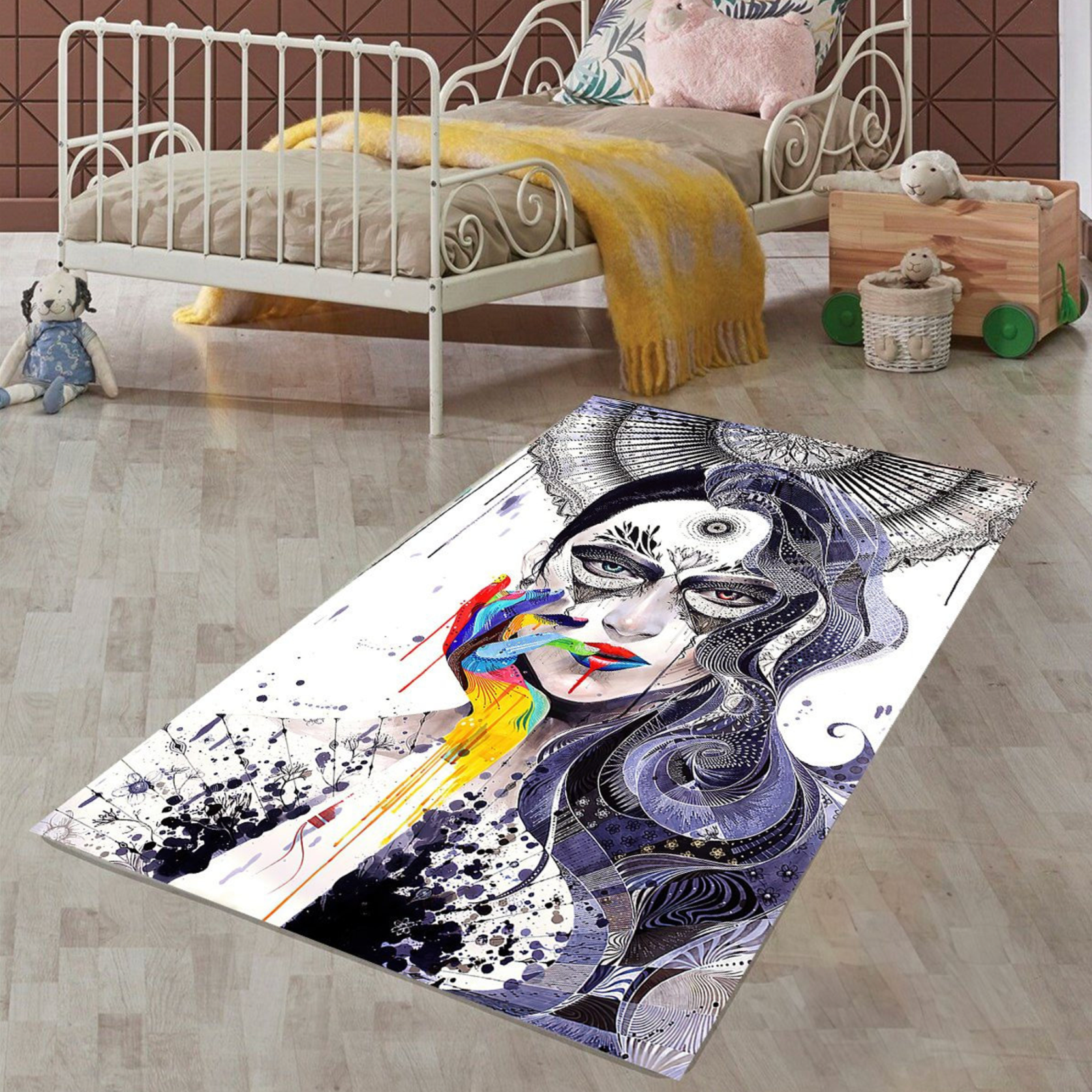 Pop Art Woman Patterned Non-Slip Area Rug