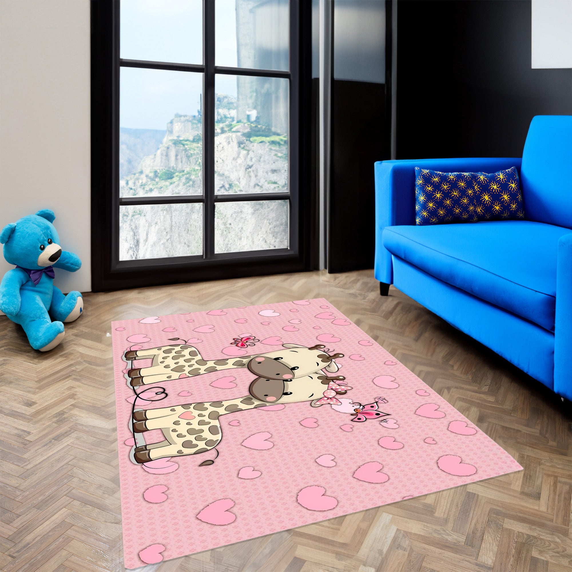 Giraffes Non-Slip Kids Rug